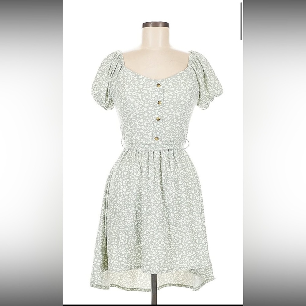 No Boundaries Green Floral Midi Dress